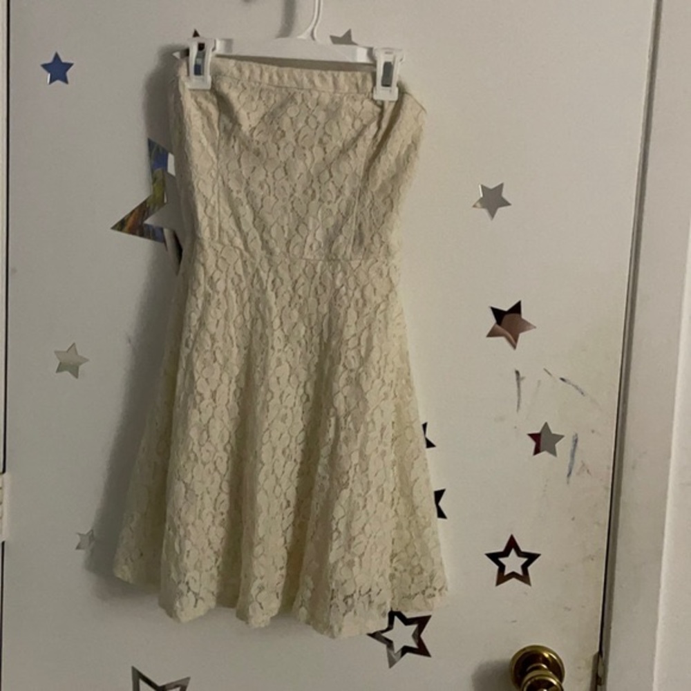 Strapless lace dress